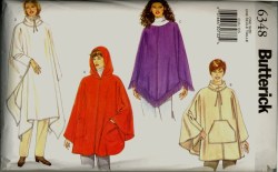 6348 EZ LOOSE FLARE UNLINED PONCHO PATTERN O=S